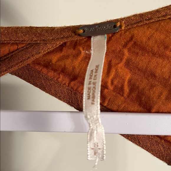 EUC FREE PEOPLE Emma Boho Swing Dress Floral Embroidered Long Sleeve Small - Picture 5 of 6